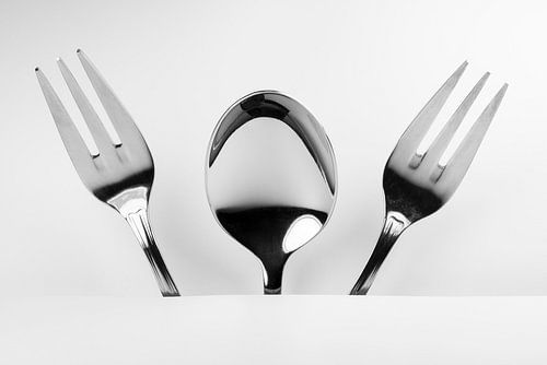 Figuur van lepel en twee vorken