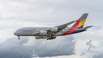 Asiana Airlines Airbus A380-800 passenger aircraft. by Jaap van den Berg