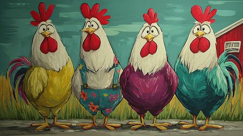 Pratende / Zingende Kippen