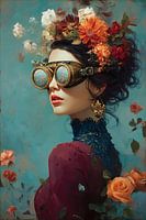 Surrealistisch portret, Steampunk Flower Queen
