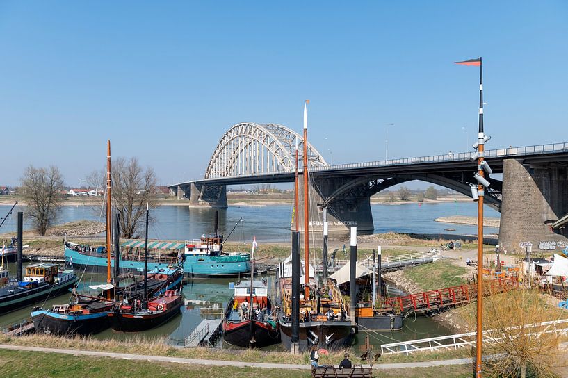 Passing port and waal bridge Nijmegen by Richard Wareham