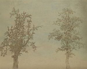 Die beiden Bäume (eine Erle und eine Esche) [Farbe]