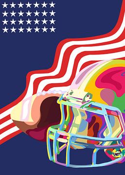 American football pop art by IHSANUDDIN .