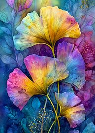 Fleurs peintes Evergreen Ginkgo Biloba 9 sur JBJart Justyna Jaszke