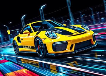 Porsche 911 GT3 RS Geel met zwarte strepen van MIROKKU