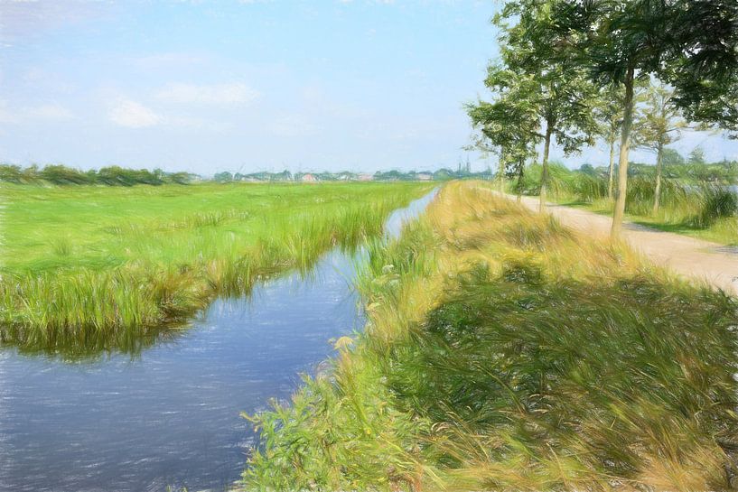 Landschaft mit Graben von Lida Bruinen