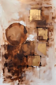 Abstract Modern Golden Circle by FoXo Art
