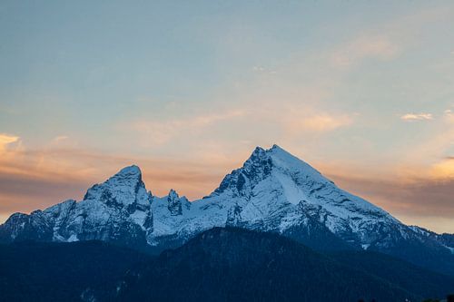 Watzmann bei Abeddämmerung im Herbst,  Berchtesgaden, Berchtesg