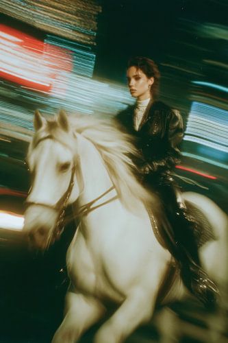 Midnight Rider - Neon-Eleganz auf dem Pferderücken