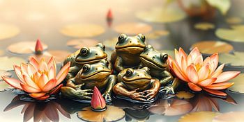 Quintette de grenouilles