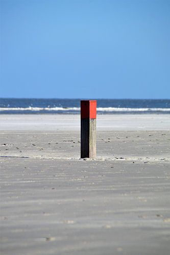 Poste de plage sur la plage de Boschplaat près de Terschelling, île des Wadden