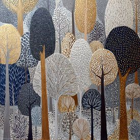 Baumlandschaft | Golden Trees von Blumen Studio