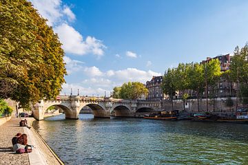 View over the Seine to Paris, France by Rico Ködder