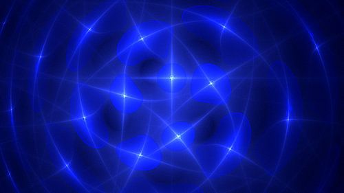 Blau, Weiß, schwarzes Bild von Werner Hilpert