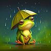Frog with umbrella by Digital Art Nederland
