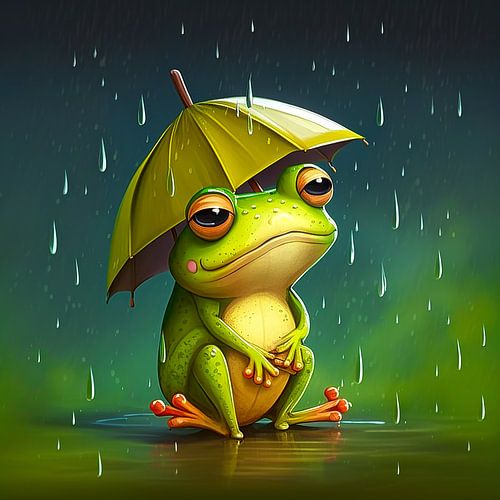 Grenouille avec parapluie