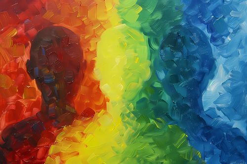 Kleurrijke abstracte silhouetten in dynamisch ontwerp