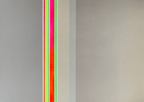 Prism – Neonstreifen-Poster in Orange, Gelb, Rosa und Grün
