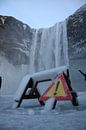 Wasserfall im Winter von Koen van der Werf Miniaturansicht