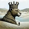 Lionne de légende, souveraine silencieuse des sables sur Hey Art!