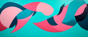 Colourful waves of harmony Sweeping abstraction in the fl by Poster Art Shop
