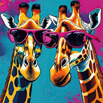 Pop Art Giraffes 05.59 van Blikvanger Schilderijen