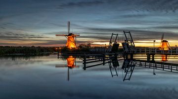 Illuminated windmills Kinderdijk