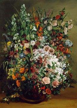 Boeket van bloemen in een vaas, Gustave Courbet