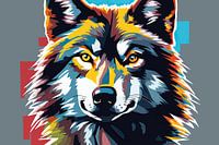 Wild Majesty: Pop Art Grey Wolf