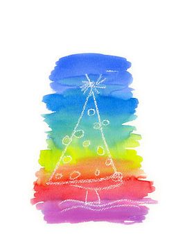 Regenbogen-Weihnachtsbaum von Karen Kaspar
