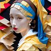 Een origami portret geïnspireerd door het meisje met de parel.  Geïnspireerd door Johannes Vermeer van Jolique Arte