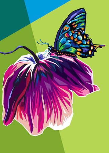 Blumen und Schmetterlinge - Naturmalerei Blumen und Schmetterlinge