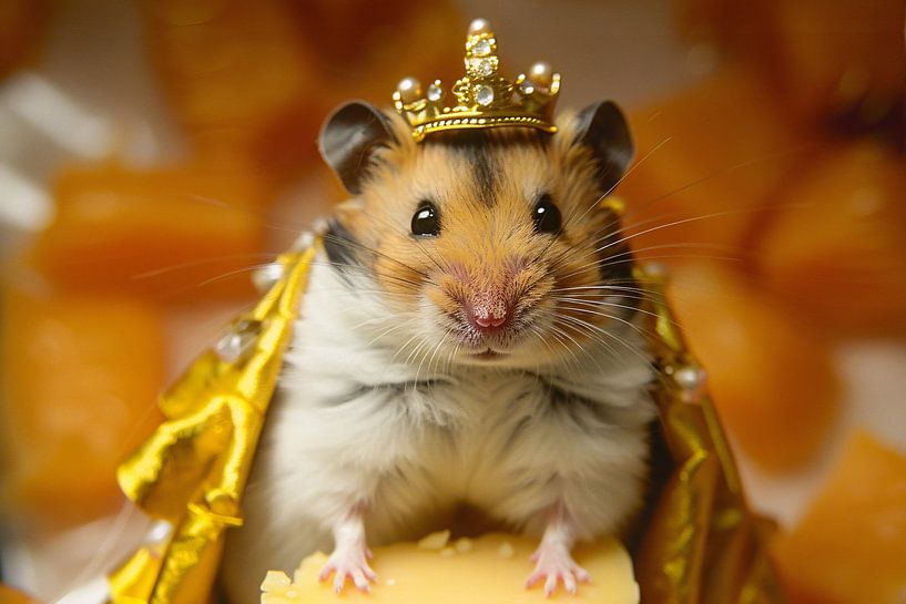Hamster mit goldener Krone und Mantel von Imperial Art House
