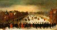 The Vijverberg, The Hague, in Winter, with Prince Maurits and his Retinue in the Foreground, Adam va by Masterful Masters thumbnail