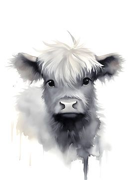 Scottish highlander calf for nursery by Moody Mindscape