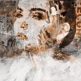 Urban Chic Girl with a Pearl Earring, portrait of a woman - Urban Street Art Collage Collectio by MadameRuiz