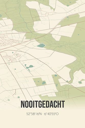 Vintage landkaart van Nooitgedacht (Drenthe)