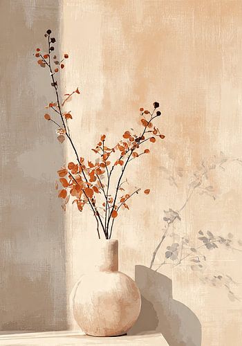 Minimalistisches Stillleben in Beige