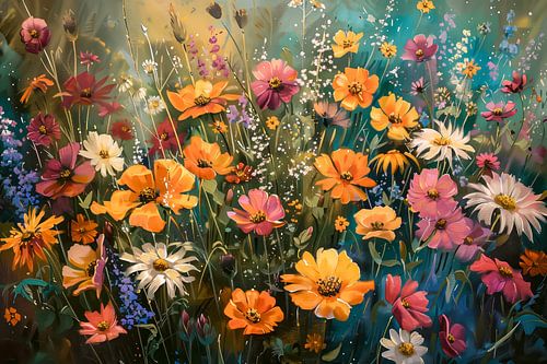 Blühendes Blumenfeld