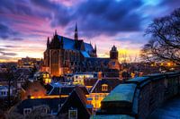 Hooglandse Kerk Leiden  zonsopkomst