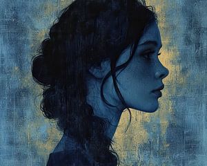 Porträt Blau Modern