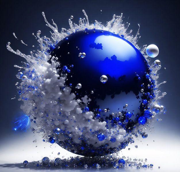 Exploding Bleu Ball by Brian Morgan