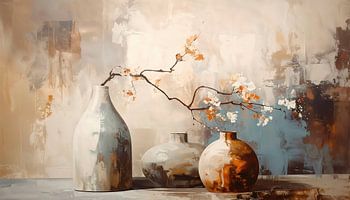 Rustig en minimalistisch stilleven met bloesemtak