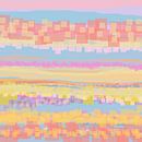 Geometrisch landschap met rechthoeken en cirkels 22 van Claudia Gründler thumbnail