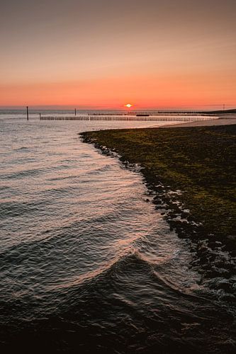 Dijk Westkapelle zonsondergang