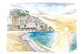 L'été sur la plage de l'Amalfitana Golfo di Salerno