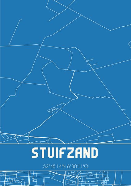 Blueprint | Map | Stuifzand (Drenthe) by Prints of Place