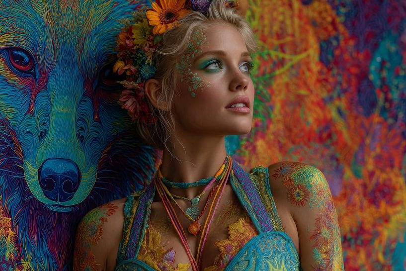 spirituelles Leben mit Frauenporträt von Egon Zitter