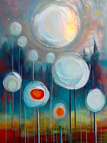 Abstract schilderij: Zonnig Landschap -1