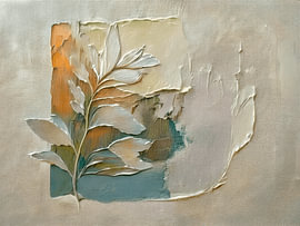 Abstrait moderne : relief botanique aux couleurs chaudes